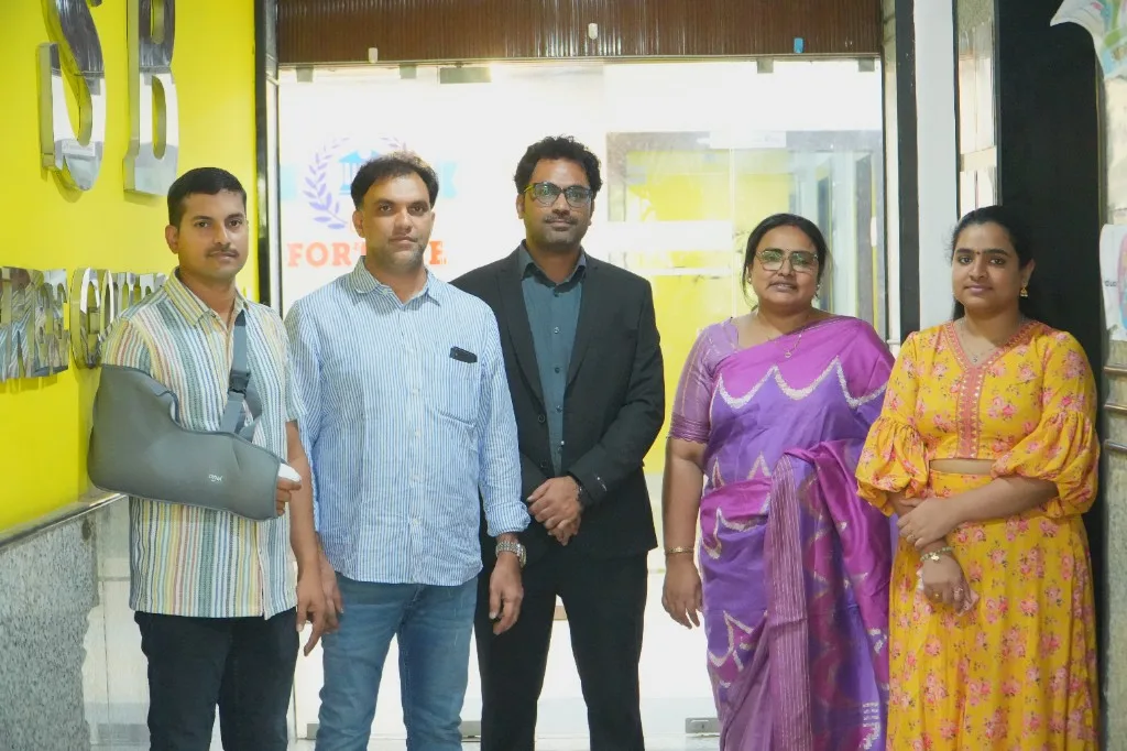 Edlumina partners at the Fortune School of Business entrance in Kukatpally